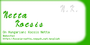 netta kocsis business card